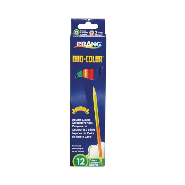 Prang Duo-Color Colored Pencil Sets, 3 mm, Assorted Lead/Barrel Colors, PK6 22106